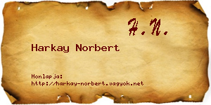 Harkay Norbert névjegykártya